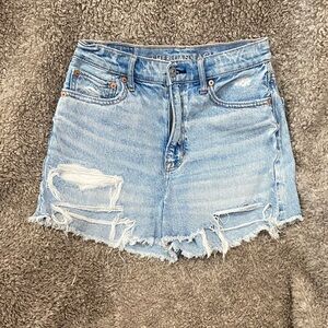 American Eagle Outfitters Light Blue Distressed Denim Cutoff Shorts